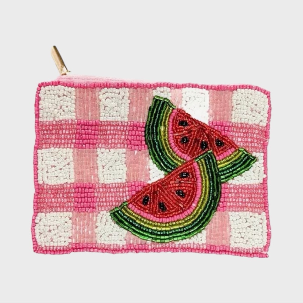 Beaded Watermelon Slices Coin Purse NWT